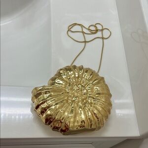 Zara Metallic Gold Shell Crossbody Bag